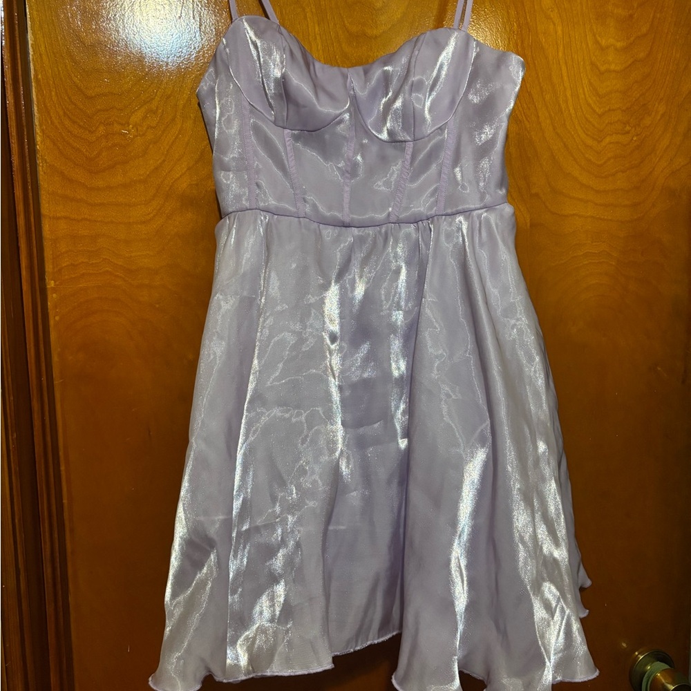 CIDER Irrridescent Lilac Mini Dress Sz M